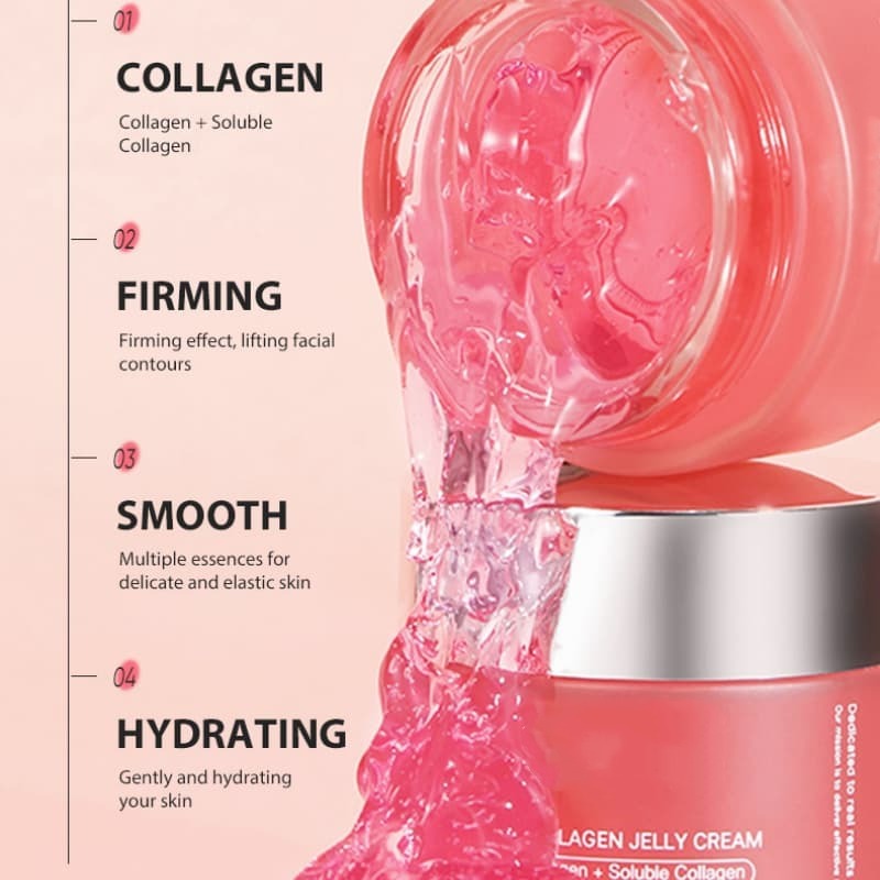 Pink Collagen Jelly Cream | Triple Collagen Complex to Plump, Hydrate & Brighten Dry Dull Skin,Pink Collagen Jelly Cream | Triple Collagen Complex to Plump, Hydrate & Brighten Dry Dull Skin 