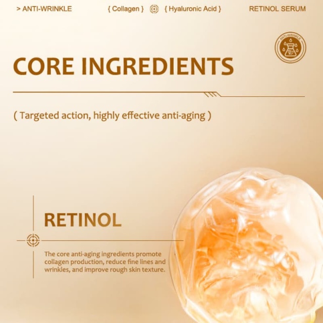 Retinol Anti-Wrinkle Serum | Collagen + HA Complex Smooth Fine Lines, Brighten & Plump Aging Skin,Retinol Anti-Wrinkle Serum | Collagen + HA Complex Smooth Fine Lines, Brighten & Plump Aging Skin 