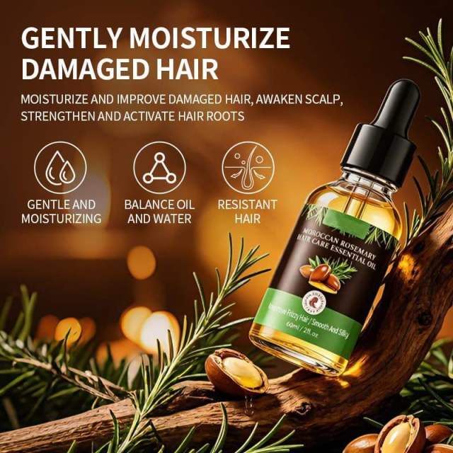 Moroccan Rosemary Hair Oil | Smooth Frizzy Dry Hair, Create Silky Glossy Healthy Hair,Moroccan Rosemary Hair Oil | Smooth Frizzy Dry Hair, Create Silky Glossy Healthy Hair 