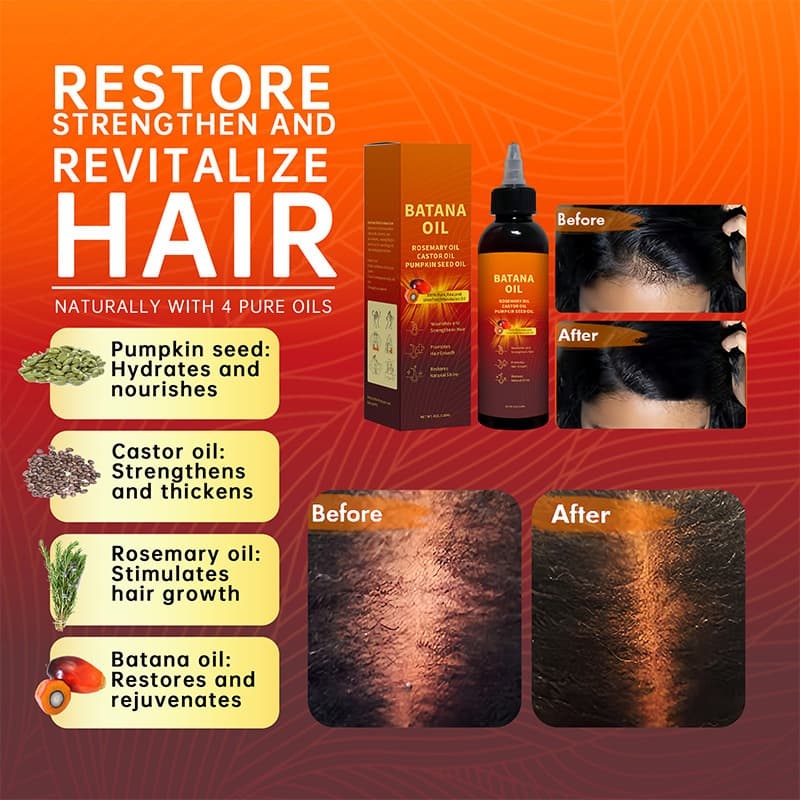 Multi-Ingredient Batana Hair Oil | Rosemary + Castor + Pumpkin Seed Oil Nourish, Grow & Add Shine to Hair,Multi-Ingredient Batana Hair Oil | Rosemary + Castor + Pumpkin Seed Oil Nourish, Grow & Add Shine to Hair 