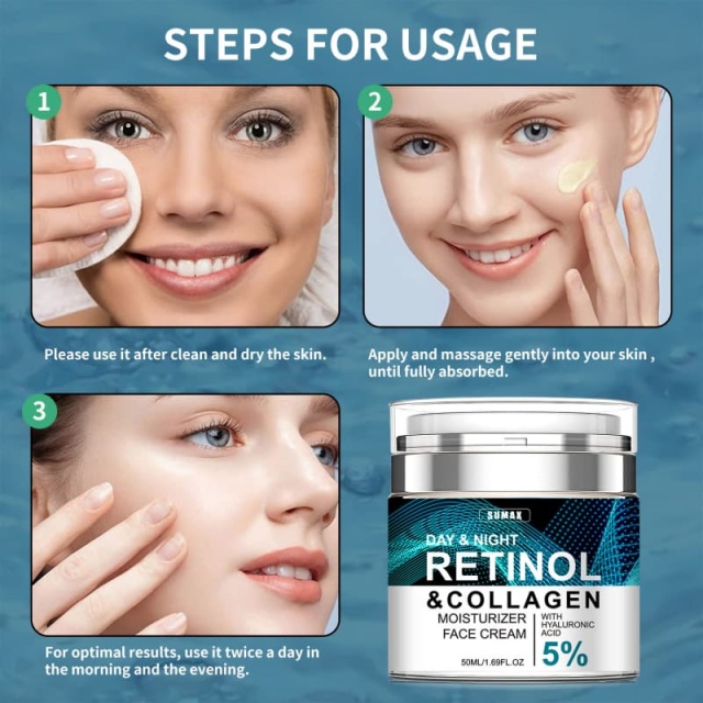 Retinol Collagen Day&Night Cream | 5% Hyaluronic Acid Deep Hydration Anti-Wrinkle Firming Facial Moisturizer,Retinol Collagen Day&Night Cream | 5% Hyaluronic Acid Deep Hydration Anti-Wrinkle Firming Facial Moisturizer 