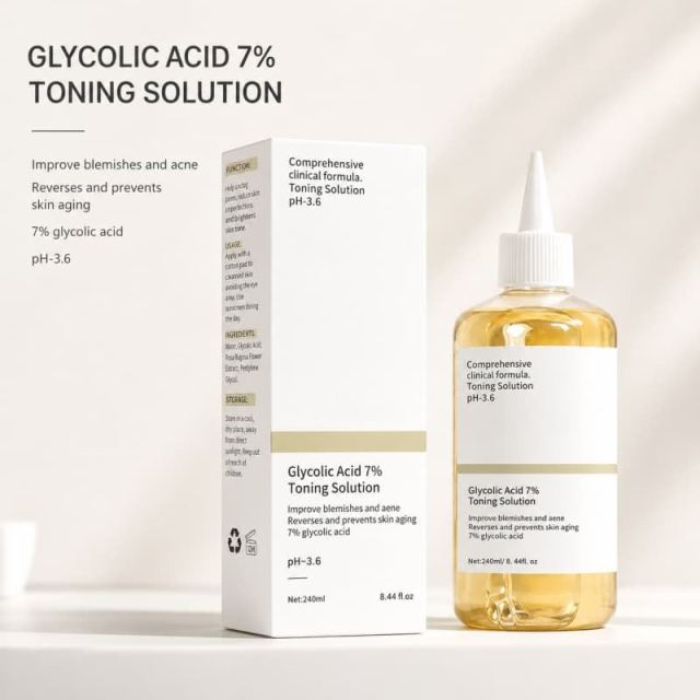 7% Glycolic Acid Toning Solution | Gentle Exfoliator Clear Acne Blemishes & Anti-Aging Face Toner,7% Glycolic Acid Toning Solution | Gentle Exfoliator Clear Acne Blemishes & Anti-Aging Face Toner 