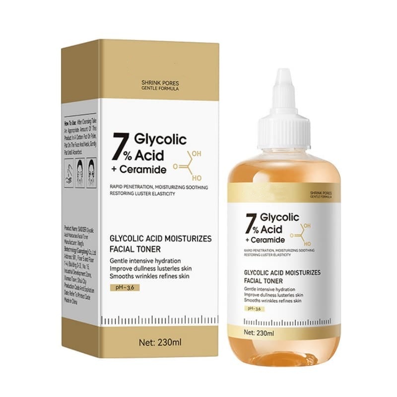 7% Glycolic Acid Toner Infused Ceramide | Exfoliate, Hydrate & Shrink Pores for Bright Smooth Skin,7% Glycolic Acid Toner Infused Ceramide | Exfoliate, Hydrate & Shrink Pores for Bright Smooth Skin 