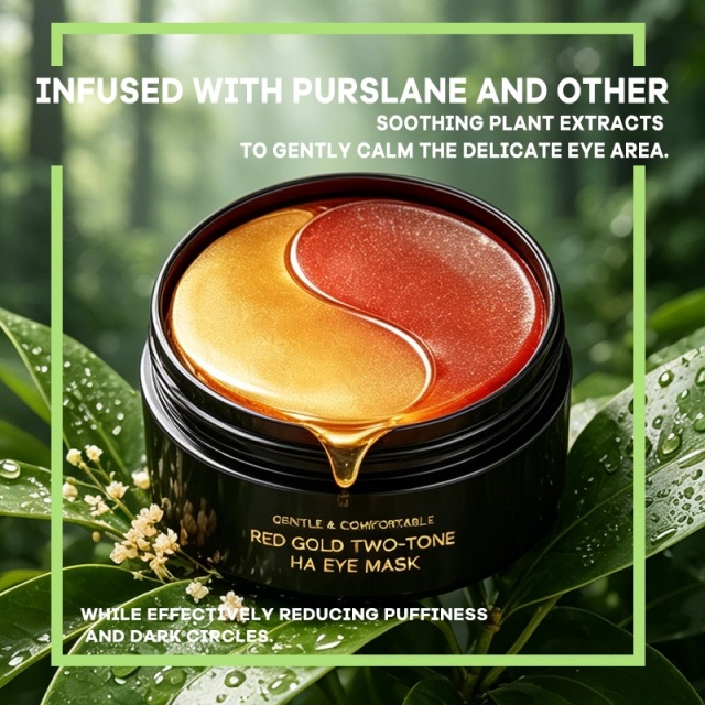 Red Gold Two-Tone Hydrogel Eye Patch with Hydrating & Brightening Care Benefits,Red Gold Two-Tone Hydrogel Eye Patch with Hydrating & Brightening Care Benefits 