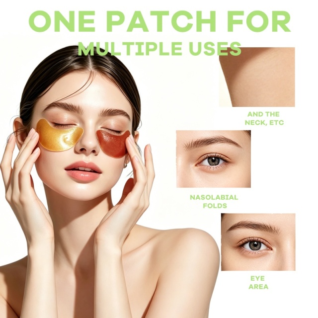Red Gold Two-Tone Hydrogel Eye Patch with Hydrating & Brightening Care Benefits,Red Gold Two-Tone Hydrogel Eye Patch with Hydrating & Brightening Care Benefits 