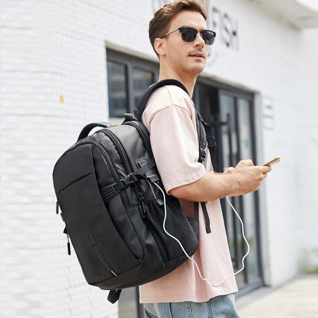 18" Multifunctional Travel Backpack Waterproof, USB Charging, Large Capacity