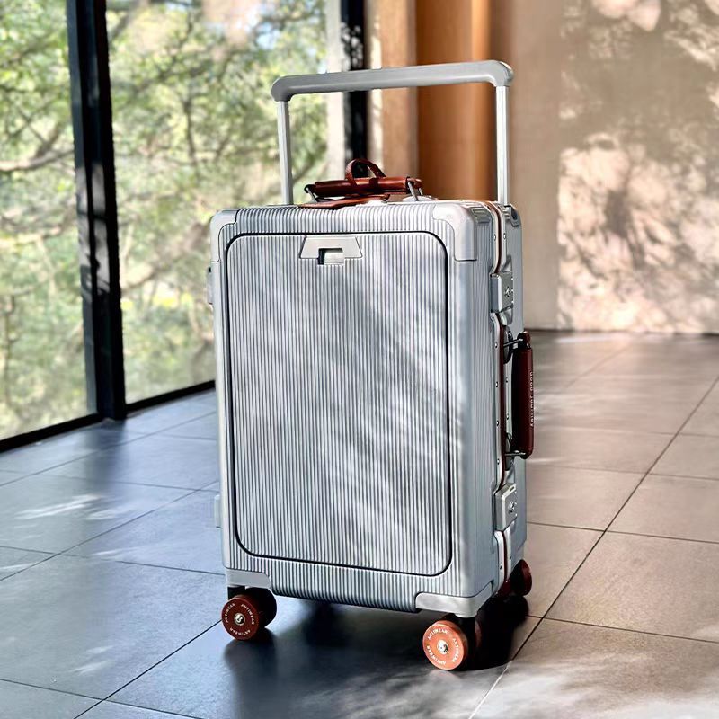 Front-Opening Aluminum Frame Suitcase with Skating Wheels