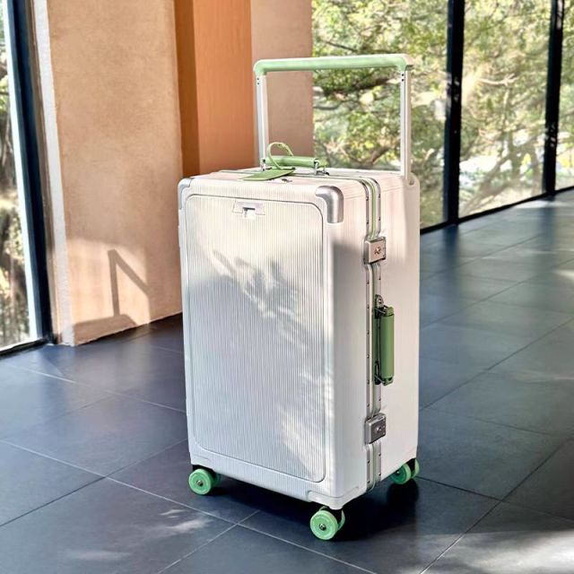 Front-Opening Aluminum Frame Suitcase with Skating Wheels