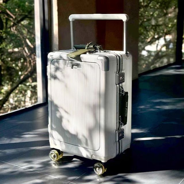 Front-Opening Aluminum Frame Suitcase with Skating Wheels