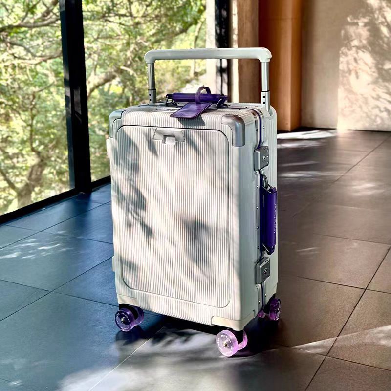Front-Opening Aluminum Frame Suitcase with Skating Wheels