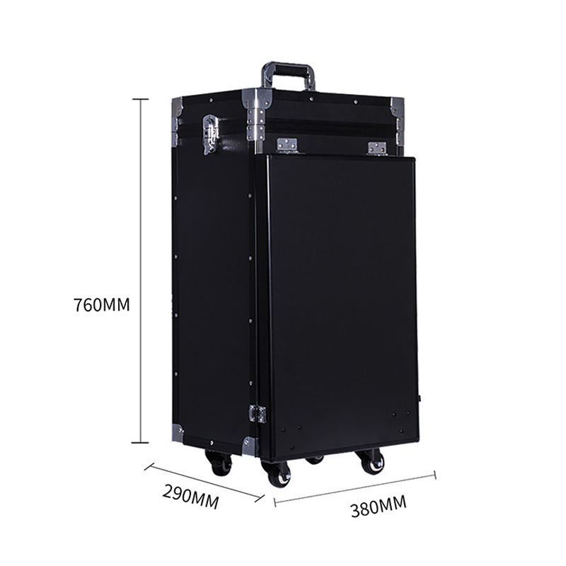 Trendy Multi-Drawer Portable Makeup Trolley Case with HD LED Mirror and Built-in Speaker