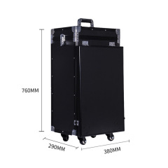 Trendy Multi-Drawer Portable Makeup Trolley Case with HD LED Mirror and Built-in Speaker