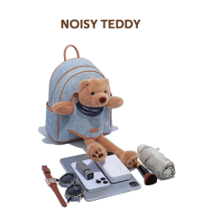 NOISY TEDDY Limited Edition - Fashionable Denim Backpack