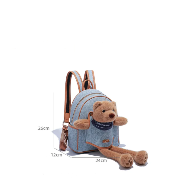 NOISY TEDDY Limited Edition - Fashionable Denim Backpack