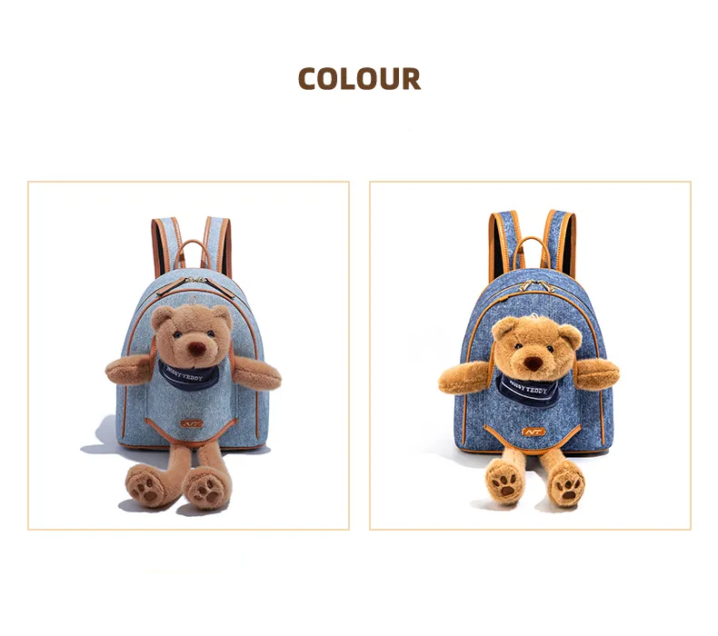 NOISY TEDDY Limited Edition - Fashionable Denim Backpack