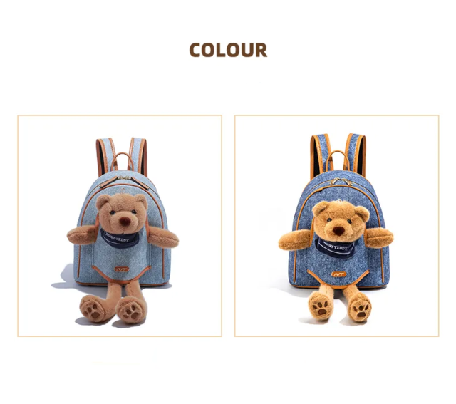 NOISY TEDDY Limited Edition - Fashionable Denim Backpack