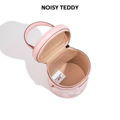 NOISY TEDDY Fashion Bucket Bag Dual-Color Design with Zipper for Women