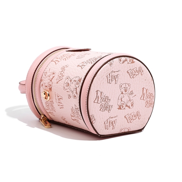 NOISY TEDDY Fashion Bucket Bag Dual-Color Design with Zipper for Women