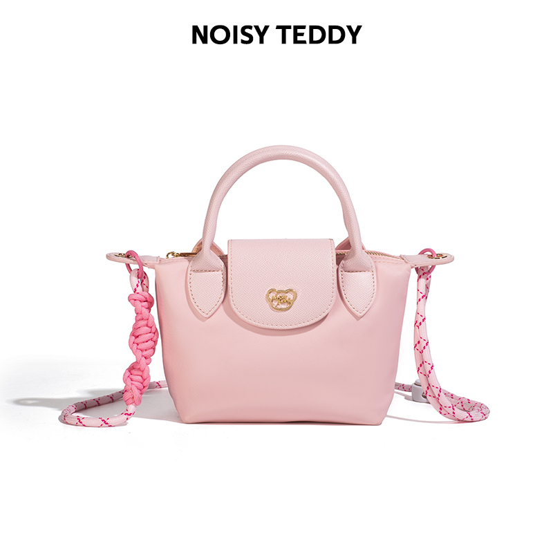 NOISY TEDDY Le Pliage Inspired Canvas Tote Bag Wholesale Recycled Canvas & Leather Handbag