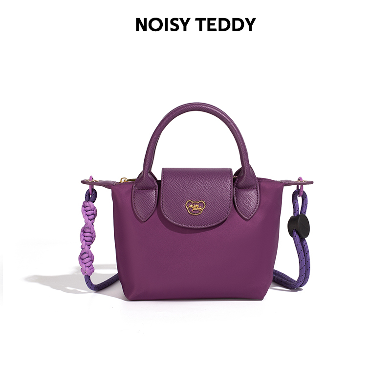 NOISY TEDDY Le Pliage Inspired Canvas Tote Bag Wholesale Recycled Canvas & Leather Handbag
