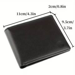 Men’s PU Leather Business Bifold Wallet RFID Blocking with 2 ID Windows