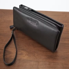 Yuetrip Men’s PU Leather Business Wallet & Handbag – Multi-Functional Organizer with Detachable Wrist Strap, Card, Cash and Phone Pockets