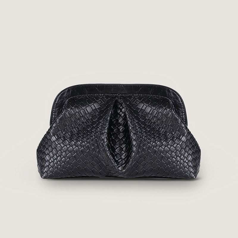 Women's  Autumn/Winter New Pleated Dumpling Bag, Fashionable and Versatile Woven Texture Shoulder Bag