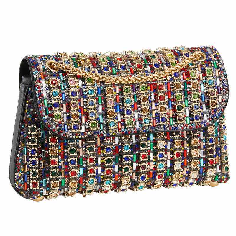 New Cross-Border Gemstone Evening Bag, Diamond-Encrusted, Elegant Evening Bag For Ladies