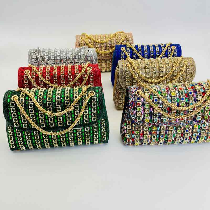 New Cross-Border Gemstone Evening Bag, Diamond-Encrusted, Elegant Evening Bag For Ladies