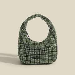 Sparkling Necklace Diamond-Encrusted Evening Bag, Small Square Bag, Versatile Diamond Fashionable bag