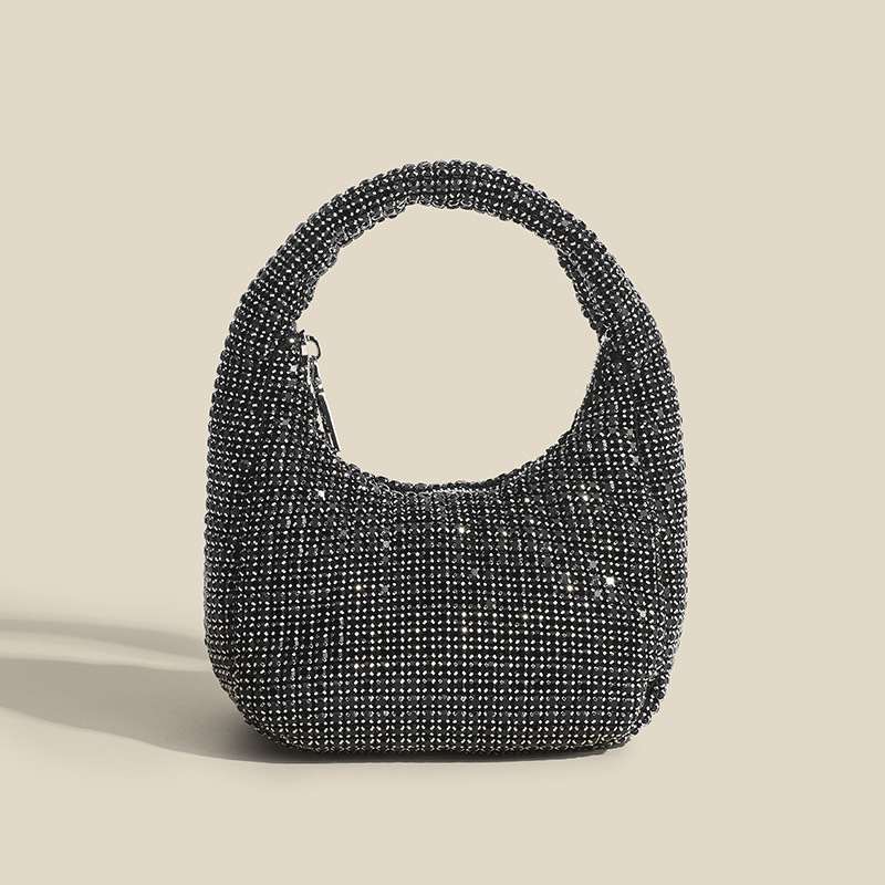 Sparkling Necklace Diamond-Encrusted Evening Bag, Small Square Bag, Versatile Diamond Fashionable bag