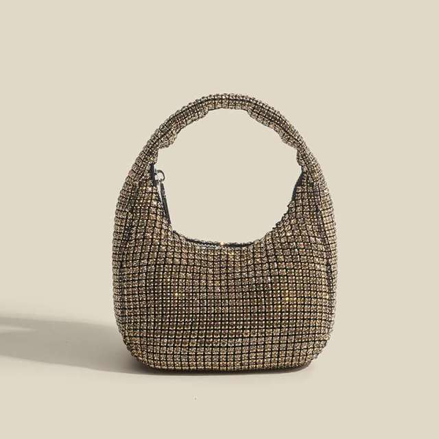 Sparkling Necklace Diamond-Encrusted Evening Bag, Small Square Bag, Versatile Diamond Fashionable bag