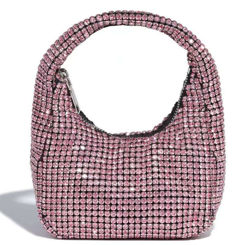 Sparkling Necklace Diamond-Encrusted Evening Bag, Small Square Bag, Versatile Diamond Fashionable bag