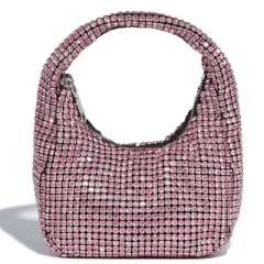 Sparkling Necklace Diamond-Encrusted Evening Bag, Small Square Bag, Versatile Diamond Fashionable bag