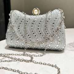 Cross-Border Evening Bag, Rhinestone Handbag,Party Clutch, Women's Chain Evening Luxury Bag