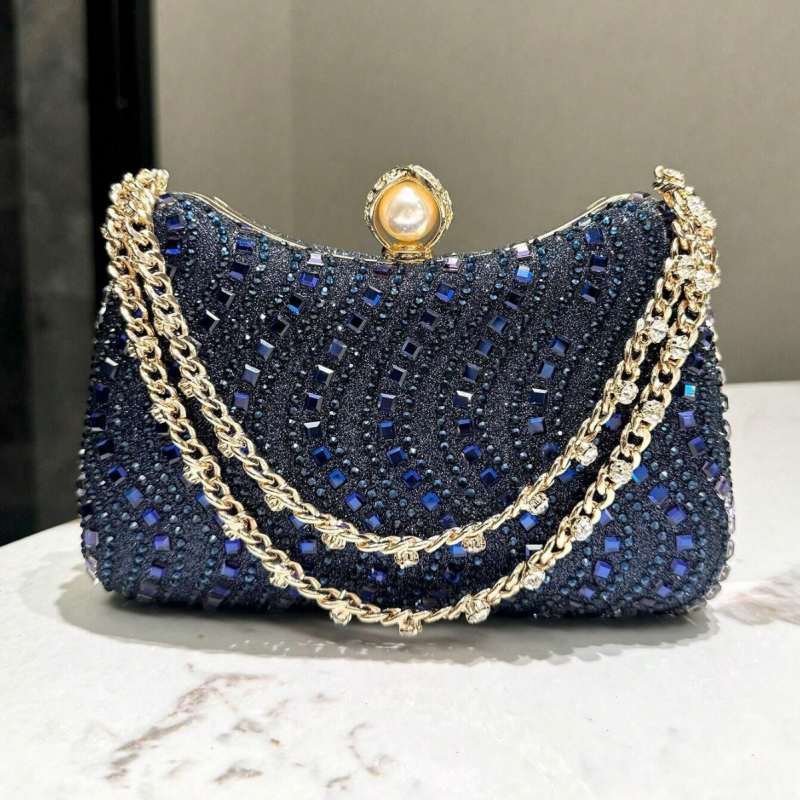 Cross-Border Evening Bag, Rhinestone Handbag,Party Clutch, Women's Chain Evening Luxury Bag