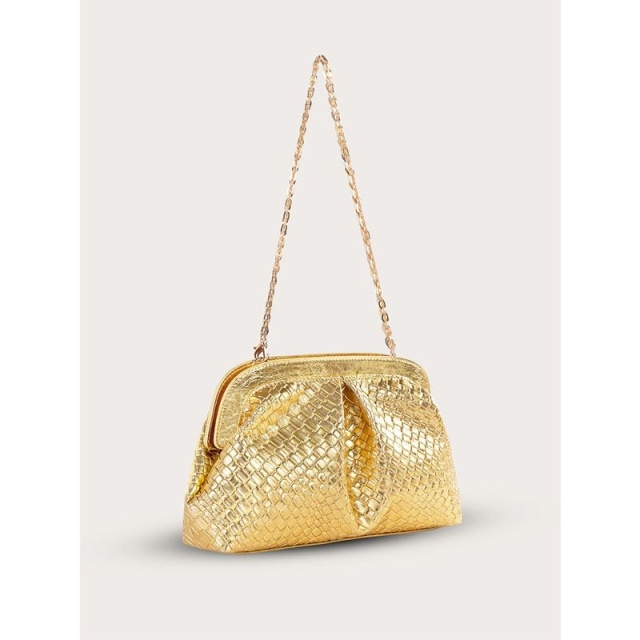 Women's  Autumn/Winter New Pleated Dumpling Bag, Fashionable and Versatile Woven Texture Shoulder Bag