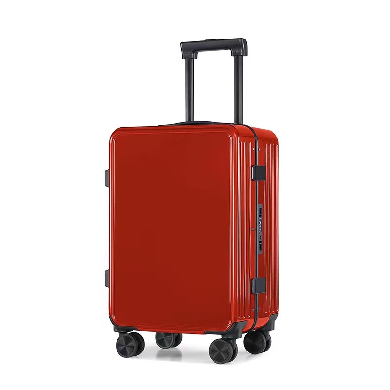 PC Aluminum Frame Trolley Case With Universal Wheels, Compact And Thoughtful Design For Women's Travel And Business Trips.