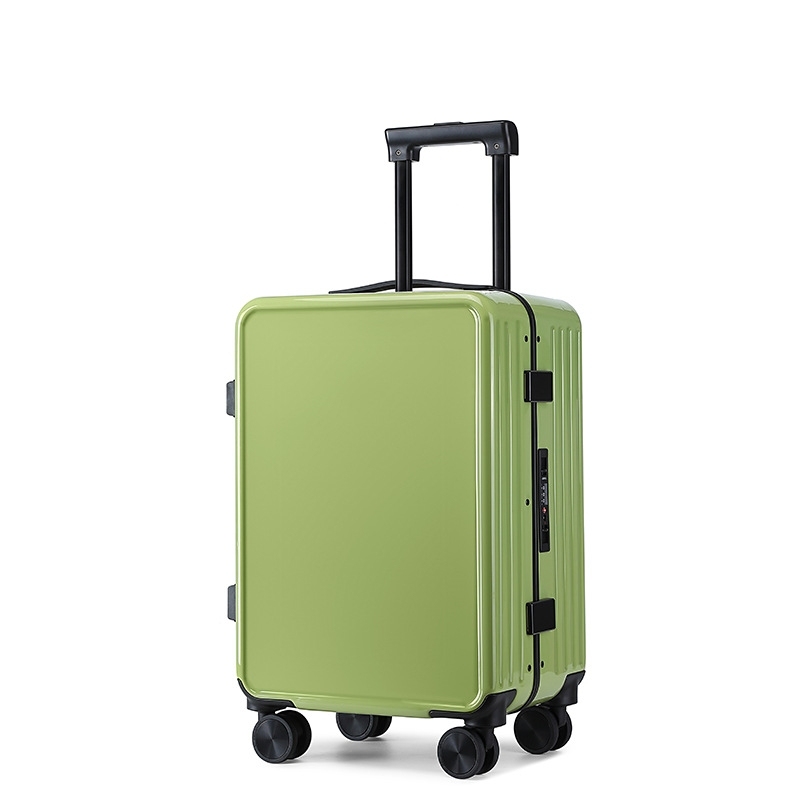 PC Aluminum Frame Trolley Case With Universal Wheels, Compact And Thoughtful Design For Women's Travel And Business Trips.