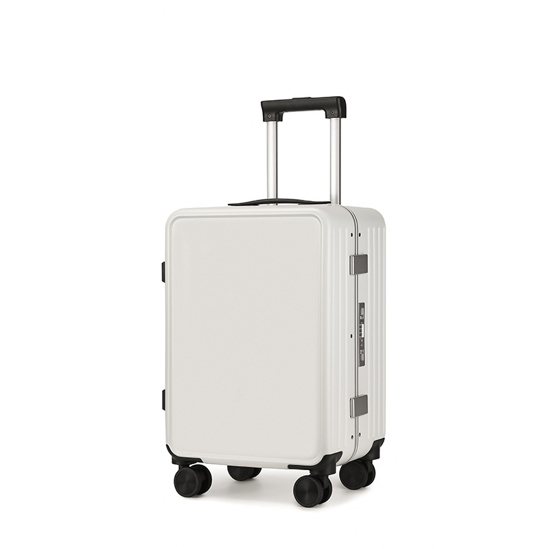 PC Aluminum Frame Trolley Case With Universal Wheels, Compact And Thoughtful Design For Women's Travel And Business Trips.