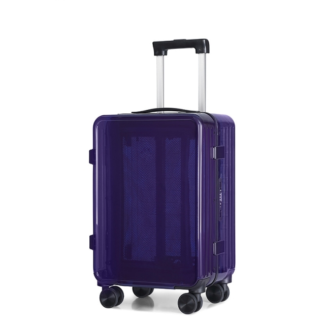 PC Aluminum Frame Trolley Case With Universal Wheels, Compact And Thoughtful Design For Women's Travel And Business Trips.
