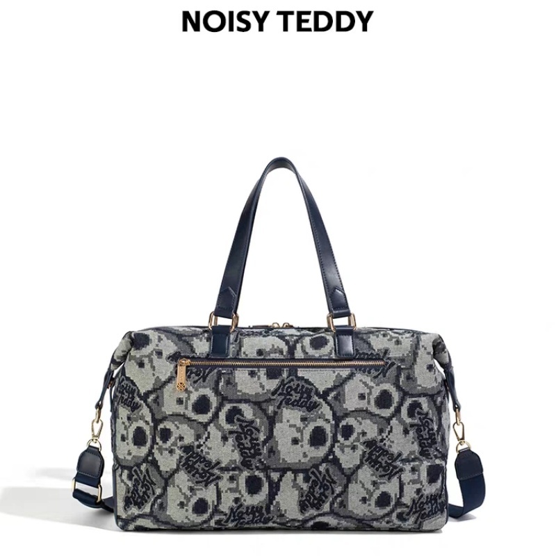 NOISY TEDDY New Cute Bear Fashion Travel Bag: High-End Light Luxury, Large Capacity, Portable & Multi-Scenario