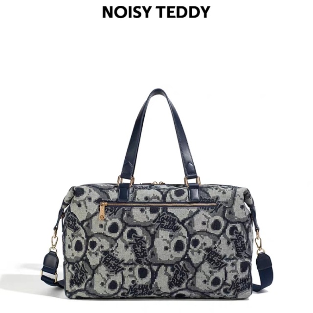 NOISY TEDDY New Cute Bear Fashion Travel Bag: High-End Light Luxury, Large Capacity, Portable & Multi-Scenario