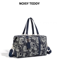 NOISY TEDDY New Cute Bear Fashion Travel Bag: High-End Light Luxury, Large Capacity, Portable & Multi-Scenario