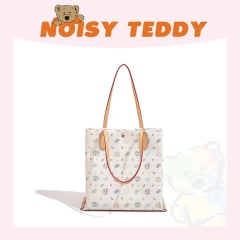 NOISY TEDDY New Cute Pet Teddy Bear & Strawberry Chiffon Cake Leisure Tote