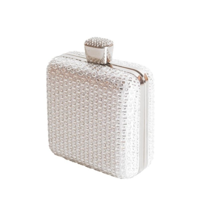 Square, Diamond-Encrusted Clutch Bag, Evening Chain Bag, Mini Women's High-End Exquisite Evening Bag, Formal Dress Handbag