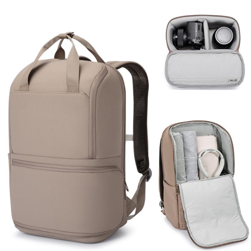 High-End Minimalist Digital Backpack, Lightweight Shoulder Bag With Compartments And Modular Design, Perfect For Camera Lenses