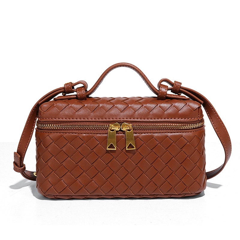 New Classic Hand-Woven Box Bag, Stylish Tote/Makeup Bag, Shoulder/Crossbody Bag, Small Square Box Bag