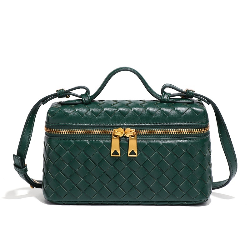 New Classic Hand-Woven Box Bag, Stylish Tote/Makeup Bag, Shoulder/Crossbody Bag, Small Square Box Bag