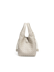 High-End, Original Design, Double-Handled Wrist Bag/ Bucket Bag, Fashionable and Trendy Drawstring Woven Handbag